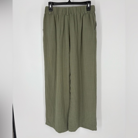HALARA High Waisted Pocket Wide Leg Casual Linen-Feel Pants - Picture 2 of 5